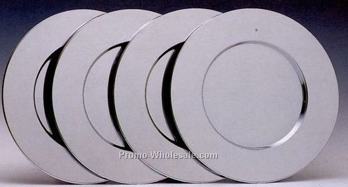 4 Set 13" Nickel Plated Charger Plate