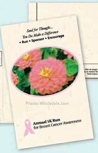 4"x6-1/2" Zinnia "illumination" Postcard Size Seed Packet (1 Color)