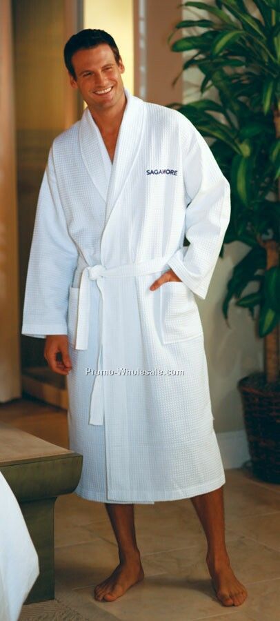 48" Seville Collection Waffle Robe (Embroidered)