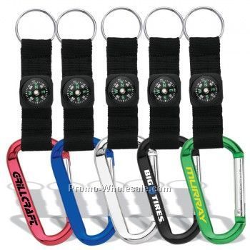 5"x1-1/2"" Carabiner With Decorative Compass
