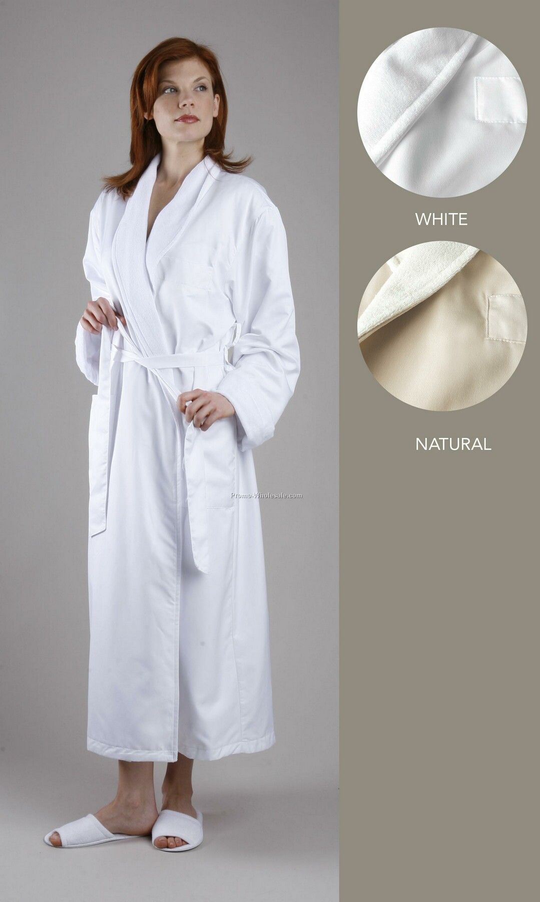 52" Ultra Luxury Microfiber Outside / Cotton-poly Terry Inside Shawl Robe