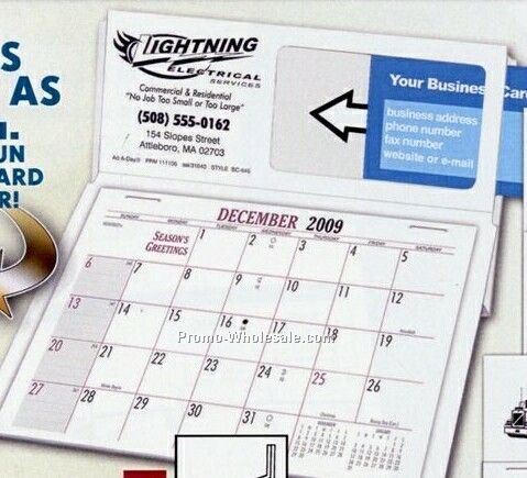 6-1/2"x7" Woodgrain Business Card Mem-o-rite Calendar - Before June 1