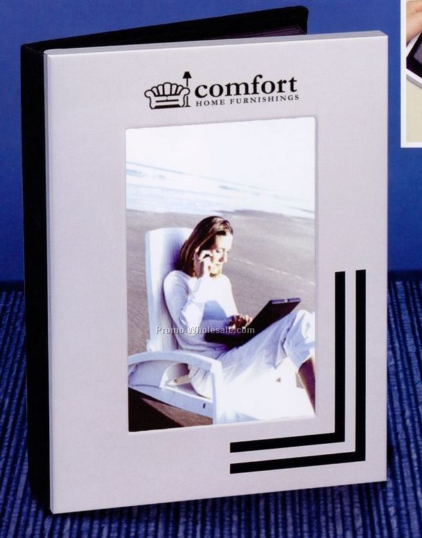 6-1/4"x8-1/4"x1-1/4" Wide Border Satin Finish Aluminum Photo Album
