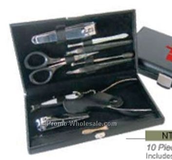 6"x3-1/4"x1" 10 Piece Manicure Set