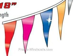 60' Metallic Rainbow Pennants W/ 40 Per String - Opaque Black/ Gold