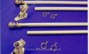 6'x1" White Aluminum Pole And Bracket W/ 3'x5' Usa Freedom Flyer