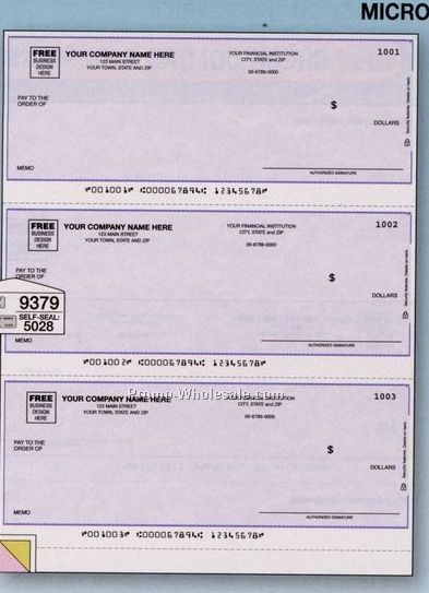 8-1/2"x11" Laser Multipurpose Check - Unlined