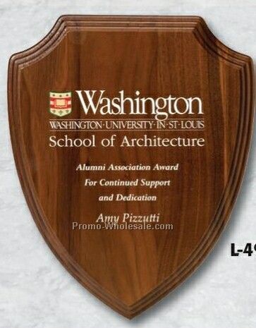 8"x10" Solid Walnut Shield Plaque