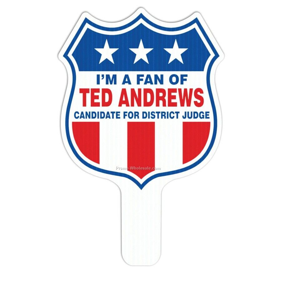 8"x12" Highway Sign Standard Hand Fan