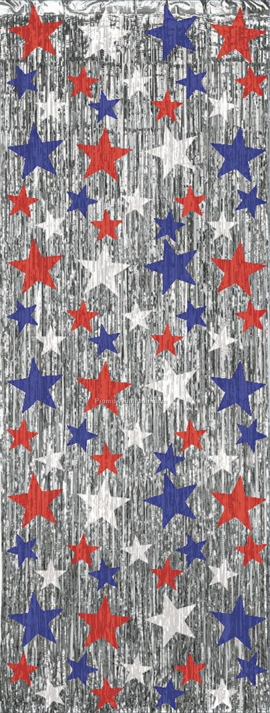 8'x3' Patriotic Star Flame Resistant Gleam 'n Curtain