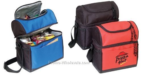 9-1/2"x12"x6" Cooler Lunch Bag W/Leather-like Bottom
