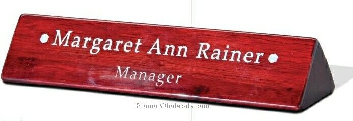 9-1/2"x2"x2" Cherry Wood Finished Name Bar