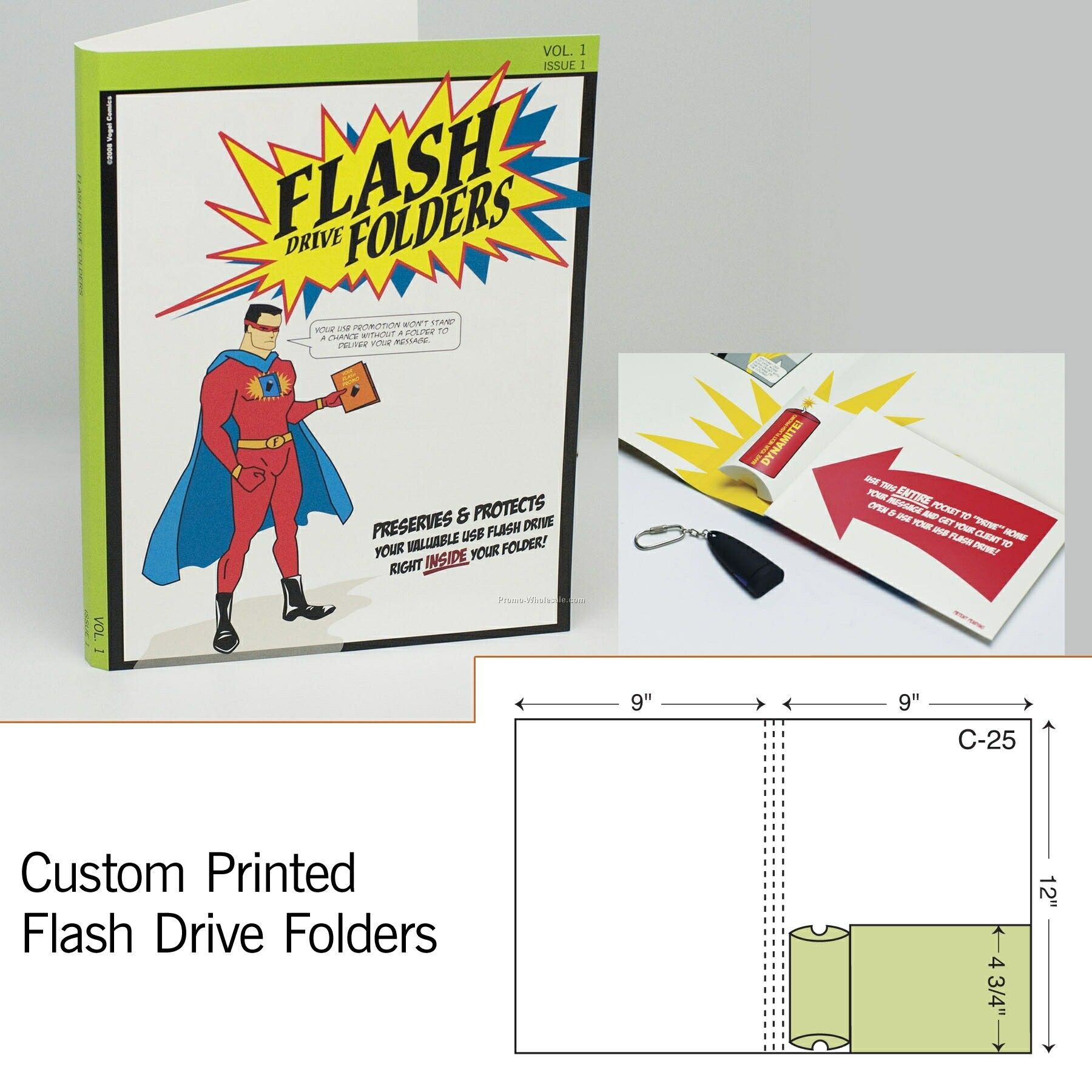 9"x12" Flash Drive Folder