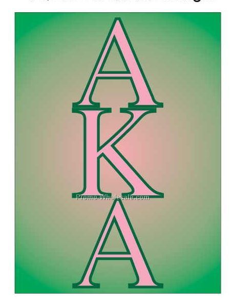 Alpha Kappa Alpha Sorority Letters Badge W/ Metal Pin (2-1/2"x3-1/2")
