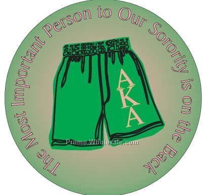 Alpha Kappa Alpha Sorority Shorts Round Mirror W/ Full Mirror Back (2-1/2")