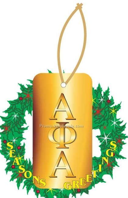Alpha Phi Alpha Fraternity Letter Wreath Ornament W/ Mirror Back(4 Sq. In.)