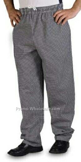 Black & White Check 7 Oz. Poly Cotton Baggy Chef Pant - (5xl-6xl)