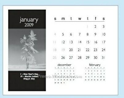 Black And White Calendar Pad 2009