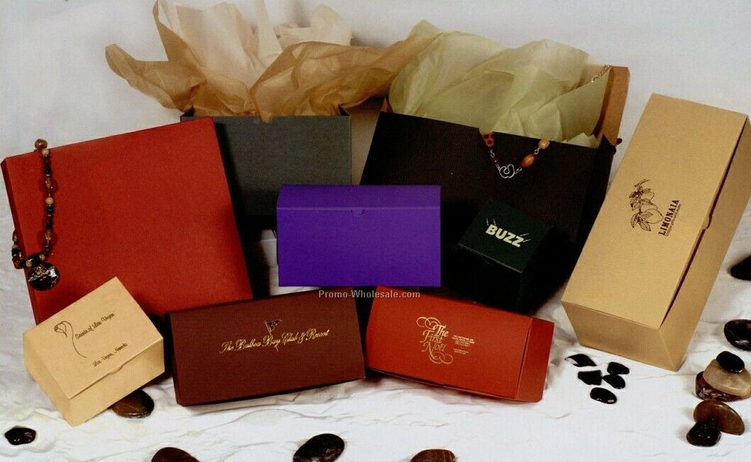 Black Pinstripe Tinted Kraft Gift Boxes