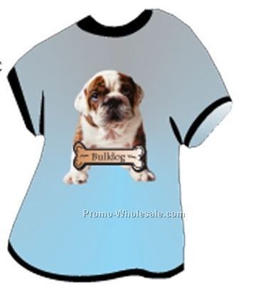 Bulldog Acrylic T Shirt Coaster W/ Felt Back