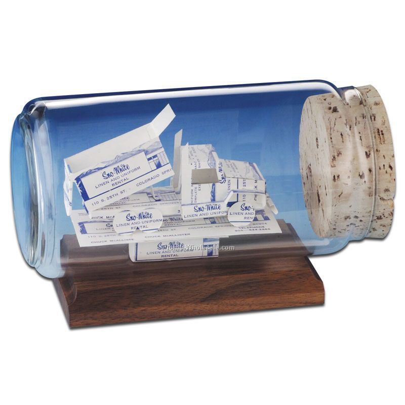 Business Card In A Bottle Sculpture - Dump Truck