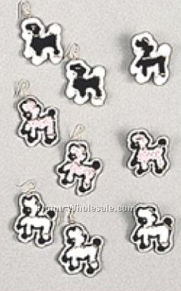 Chenille Poodle Earrings