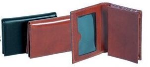 Cognac Brown Italian Calf Leather Magnetic Card Case