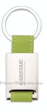 Colorplay Chrome Keyring W/ Leather Trim