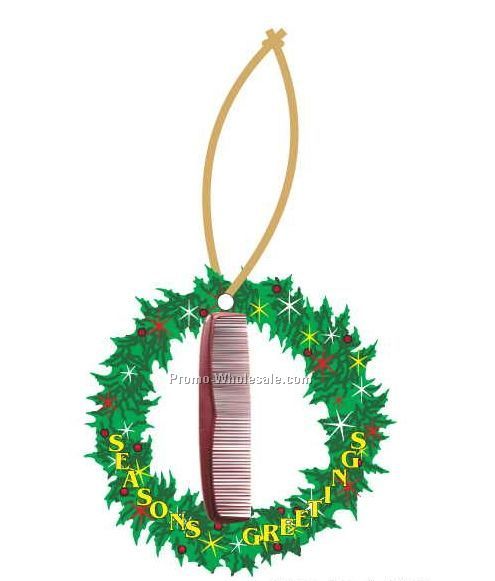 Comb Executive Line Wreath Ornament W/ Mirrored Back (12 Square Inch)