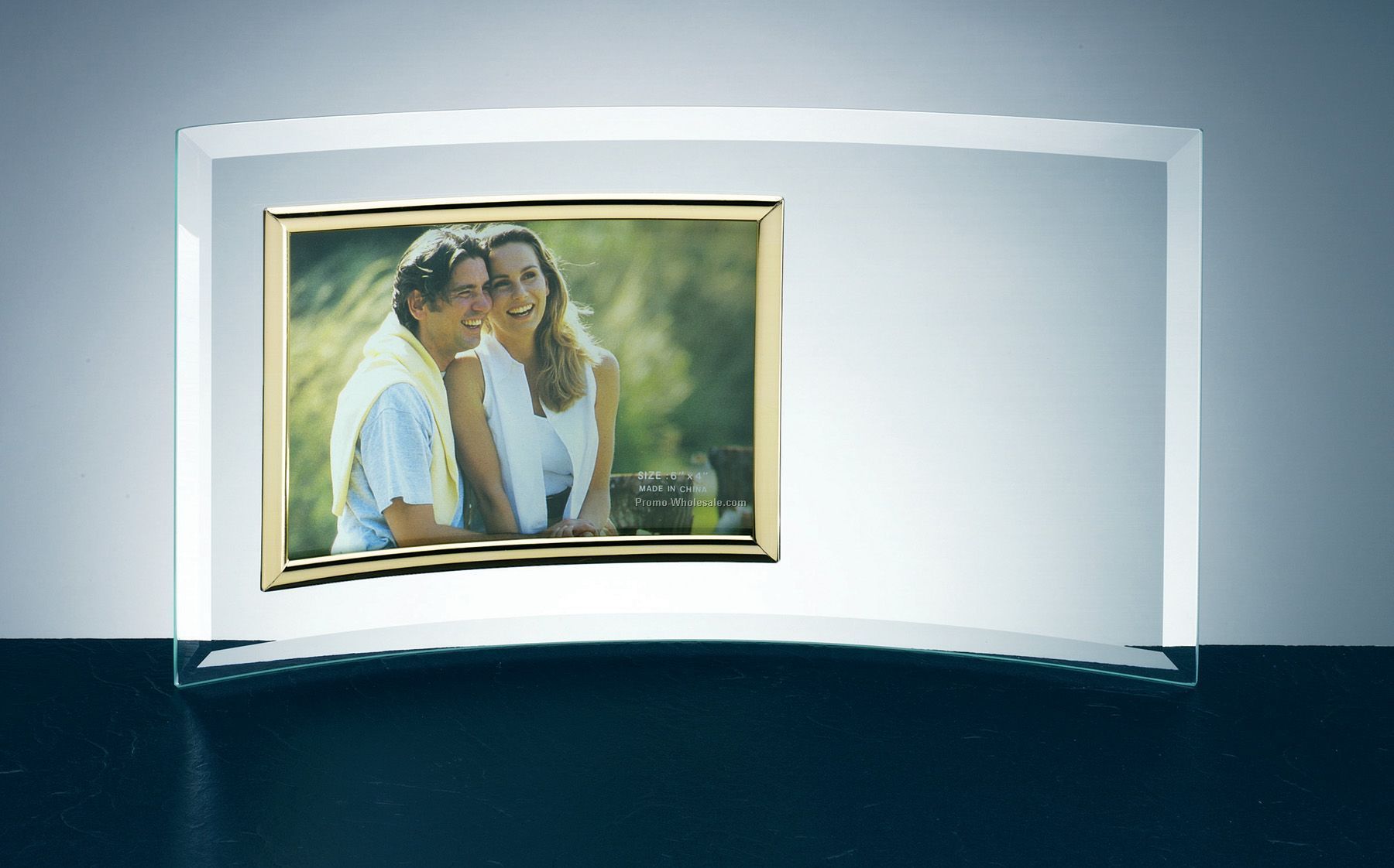 Curved Jade Glass Frame (3-1/2"x5" Photo)