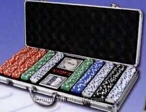Custom 500 Piece Poker Chip Set W/Aluminum Case