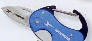 Dakota Little Buddy Pocket Knife With Carabiner Type Clip (Blue Handle)