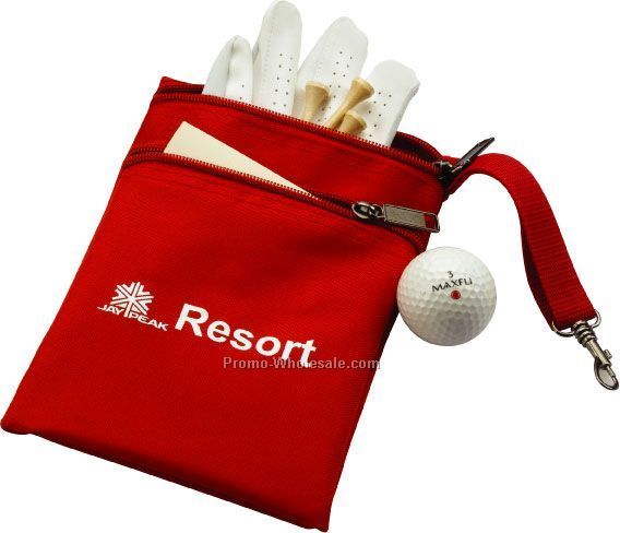 Double Zippered Golf/Sports Bag With Metal Snap Hook