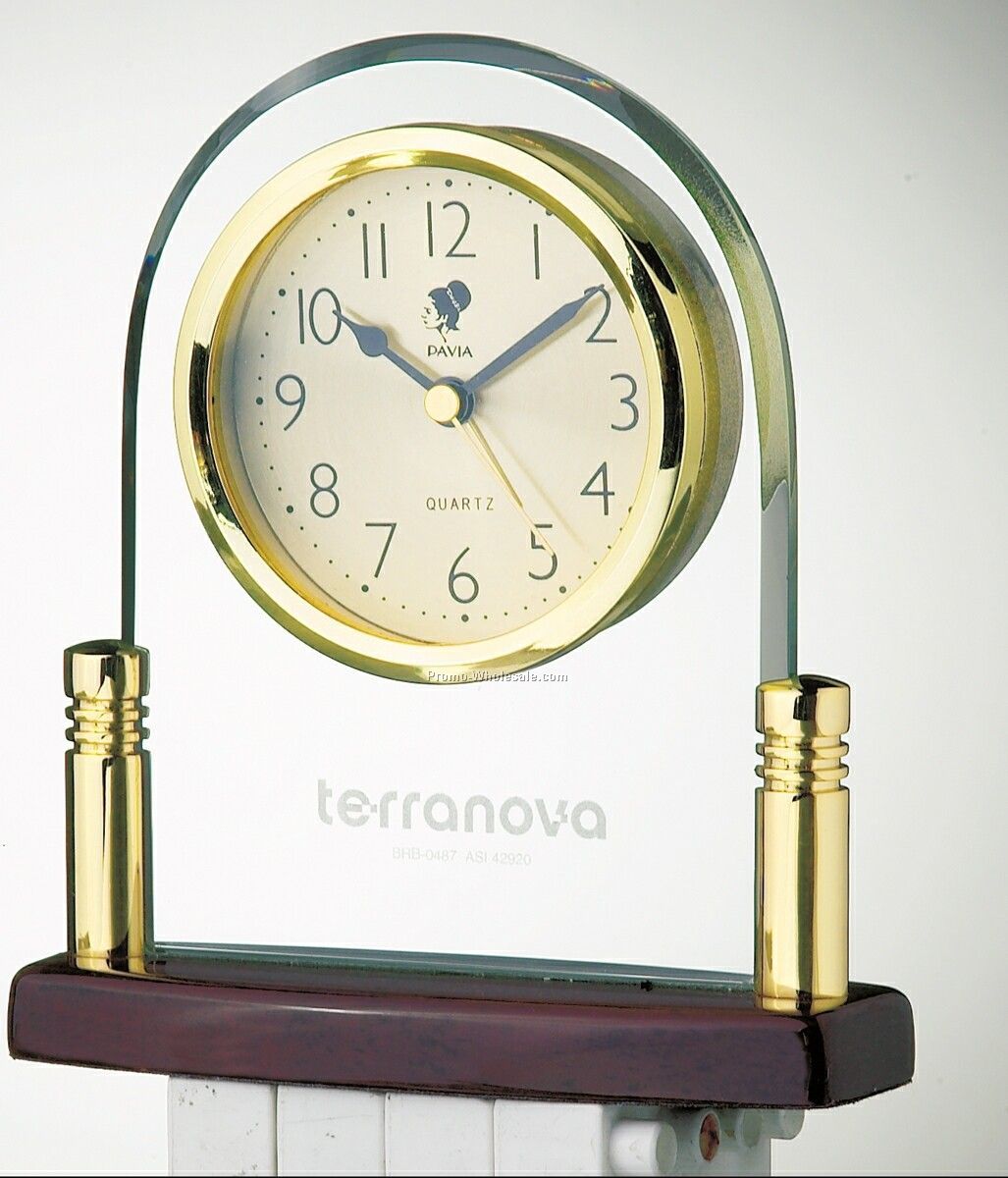 Elegant High Gloss Desk Clock - 5-3/4"x6-3/4"