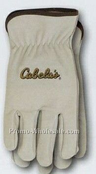 Embroidered Unlined Goatskin Driver Glove (Large)
