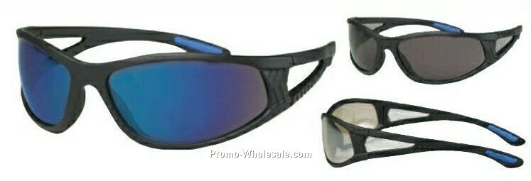Erb-8200 Protective Eyewear (Blue Frame / Temple & Gold Mirror Lens)