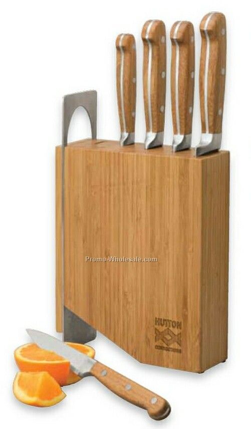 Essentials Estime 5 Piece Bamboo Knife Set