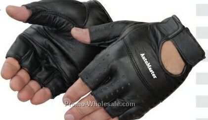 Fingerless Black Grain Goatskin Gloves