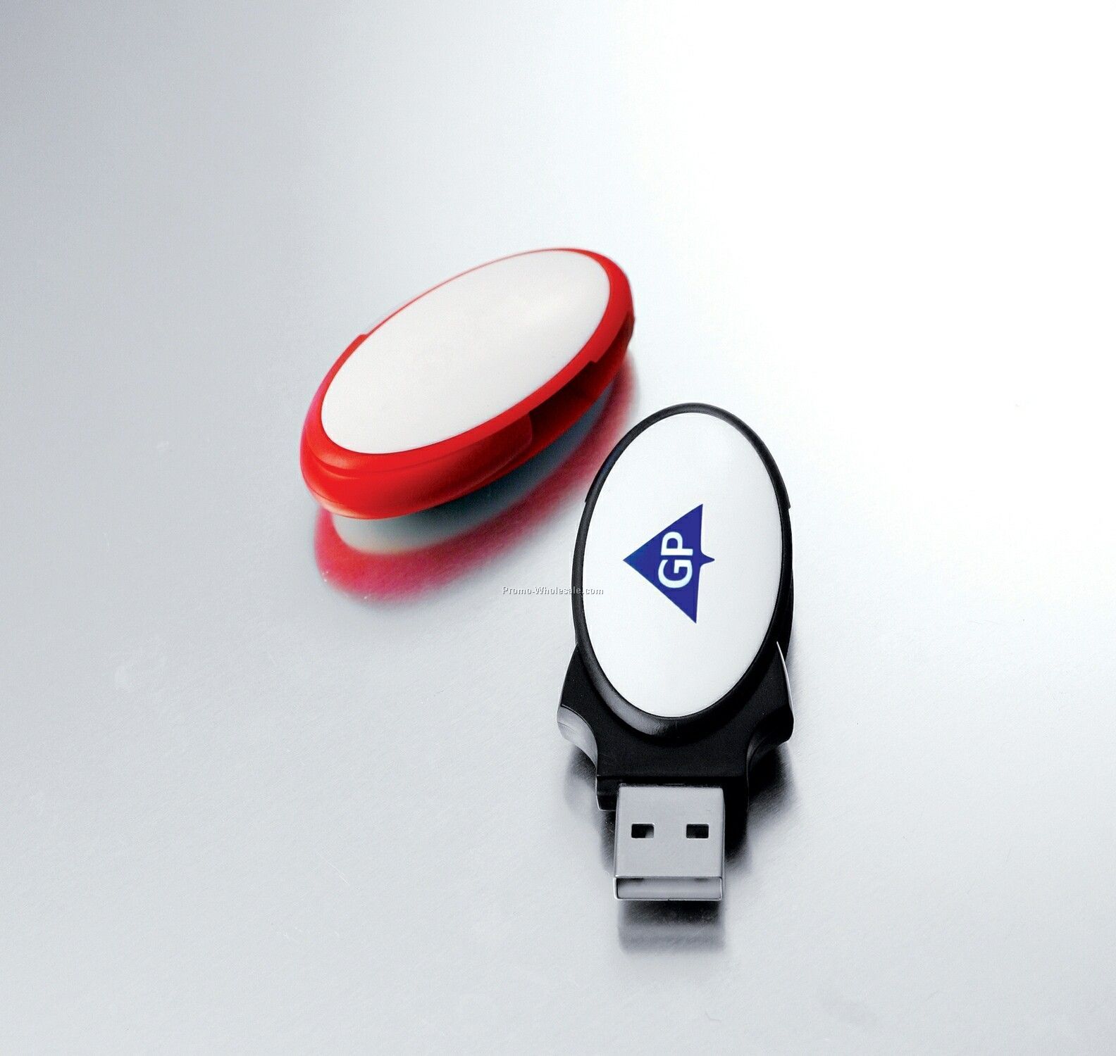 Flash Drive In W/ Swivel Style Case & Convex Logo Surface