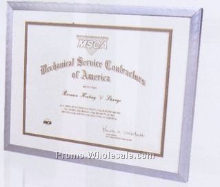 Flat Silver Backload Aluminum Certificate Frame W/ Brushed Finish