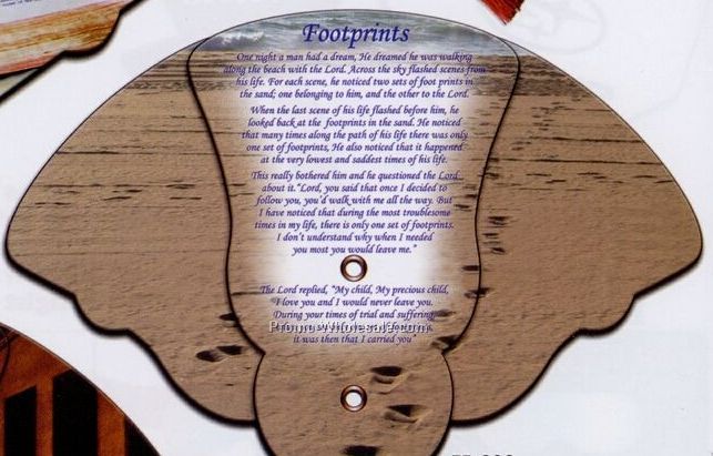 Footprints Religious Expandable Stock Fans Without Sticks