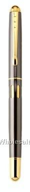 Franca Rollerball Metal Pen W/ Pull-off Cap & Gold Plated Trim