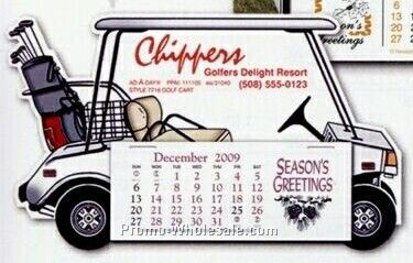 Golf Cart - Standard Color Die Cut Calendar - After June 1