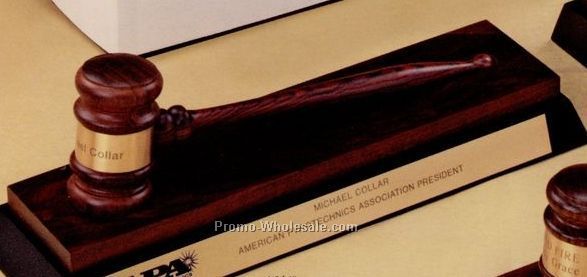 Imported Rosewood Standard Gavel W/ Desk Stand - Gift Boxed