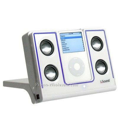 Isound 4x Glow Speaker System * Ipod Dock