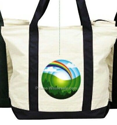 Lanai Cotton Canvas Shoulder Tote Bag