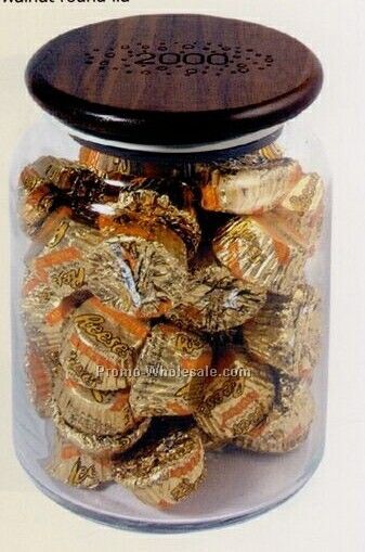 Large Candy Jar W/Wood Lid