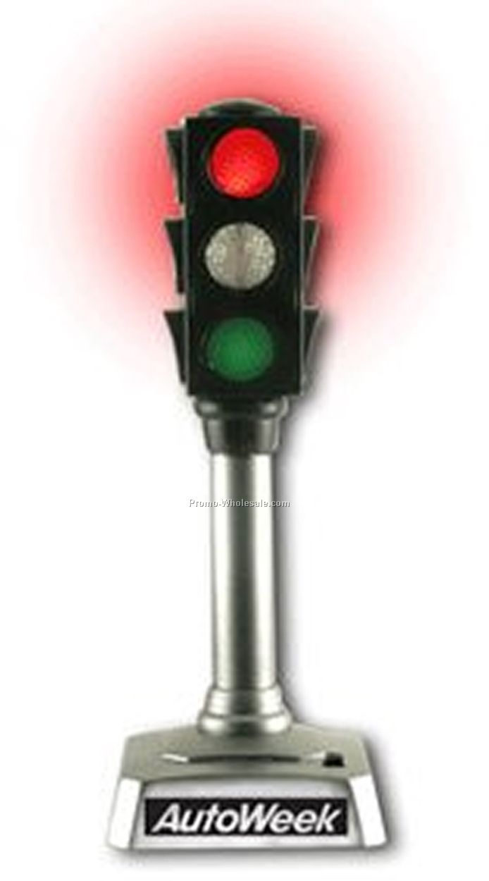 Light Up Traffic Light Lamp - Silver