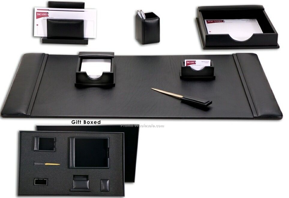 Limited Edition 7-piece Italian Leather Desk Set Gift