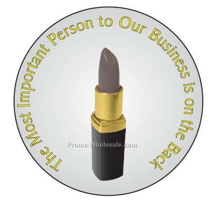 Lipstick Round Photo Hand Mirror W/ Full Mirror Back (2-1/2")